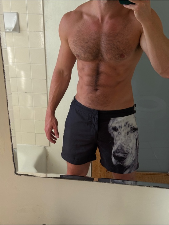 Orlebar Brown Other - Orlebar Brown Black Swim Shorts with Dog Face Print